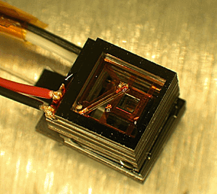 Image: The NIST microfabricated atomic magnetometer (photo courtesy NIST).